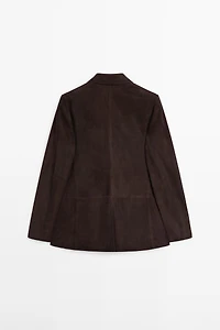 100% suede leather blazer