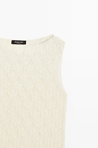 Sleeveless open-knit top
