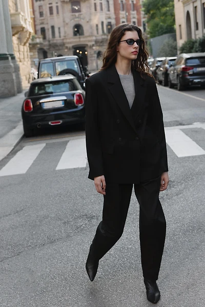 STRAIGHT LEG BELTED PANTS