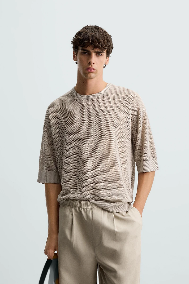 100% LINEN KNIT T-SHIRT