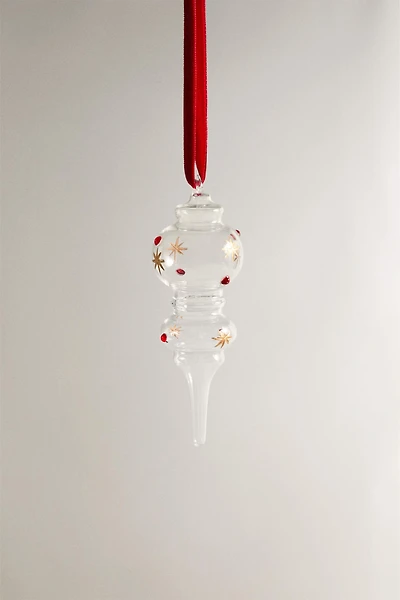 ELONGATED BOROSILICATE GLASS CHRISTMAS TREE ORNAMENT