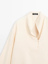 Flowing blouse with bib detail