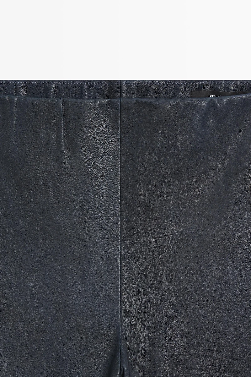 Nappa leather flare fit leggings