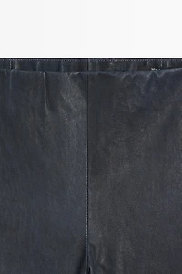Nappa leather flare fit leggings