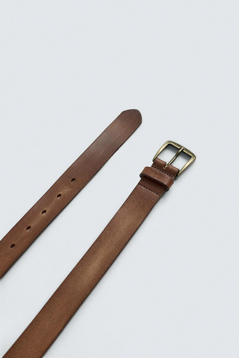 VINTAGE EFFECT LEATHER BELT