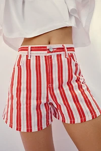 SHORT MOM FIT RAYURES