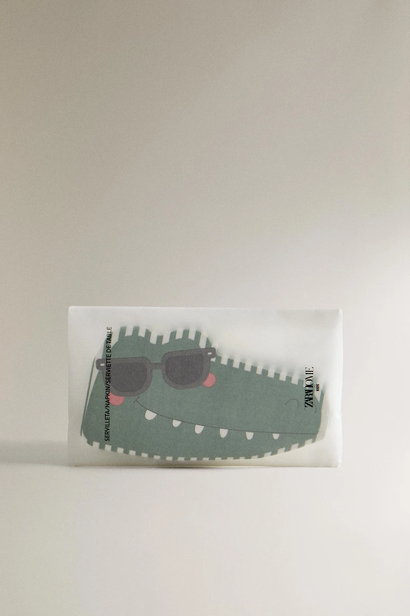 SERVIETTES DE TABLE PAPIER ENFANTS CROCODILE (LOT DE 20)