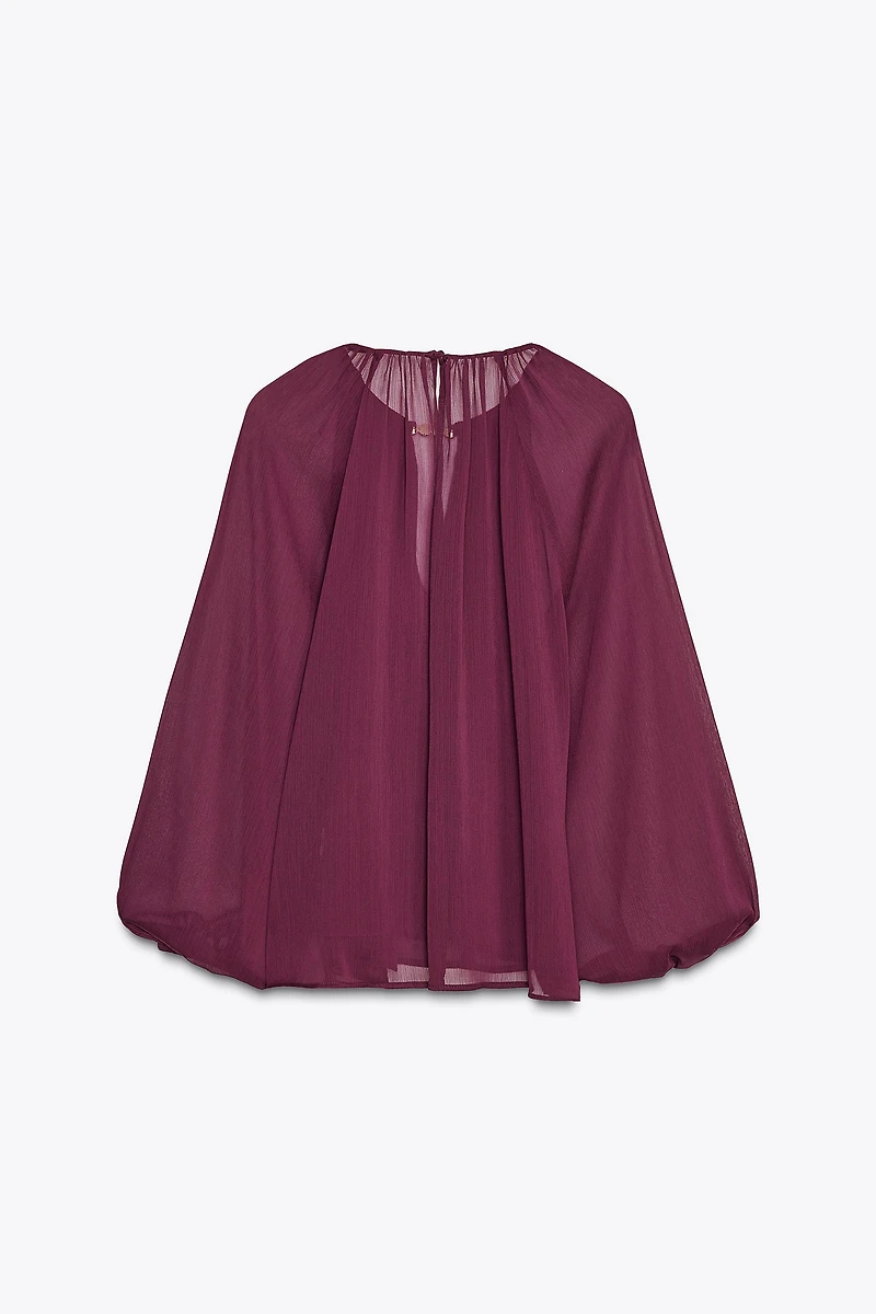 SEMI-SHEER HARDWARE BLOUSE