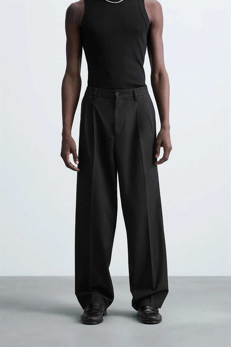 PANTALON FLUIDE COUPE LARGE PLIS