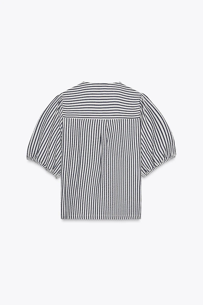 LINEN TIE BLOUSE