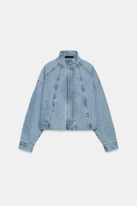 Z1975 HIGH NECK DENIM BOMBER JACKET