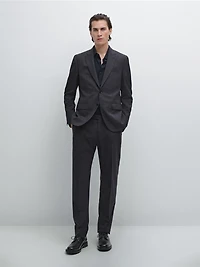 100% wool check suit blazer