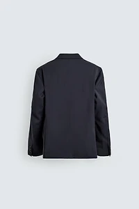 100% WOOL PINSTRIPE SUIT JACKET