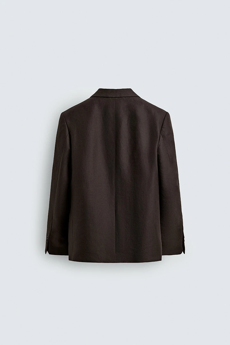 100% LINEN DOUBLE BREASTED SUIT JACKET