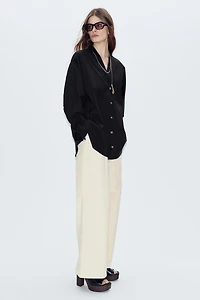 V-NECK POPLIN SHIRT