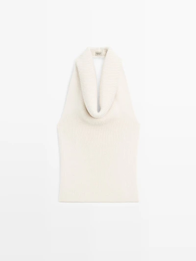 Knit alpaca and silk halter top - LIMITED