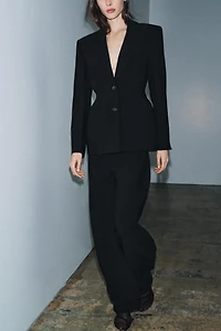 TOPSTITCHED FITTED BLAZER ZW COLLECTION