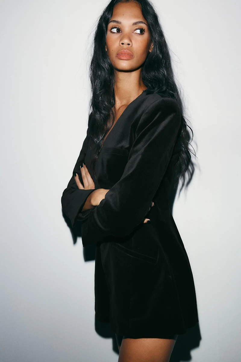 VELVET BLAZER ROMPER