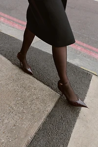 STRAPPY PATENT FINISH SLINGBACK SHOES