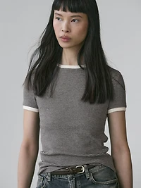T-shirt à manches courtes contraste