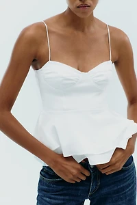 PEPLUM MIXED TOP
