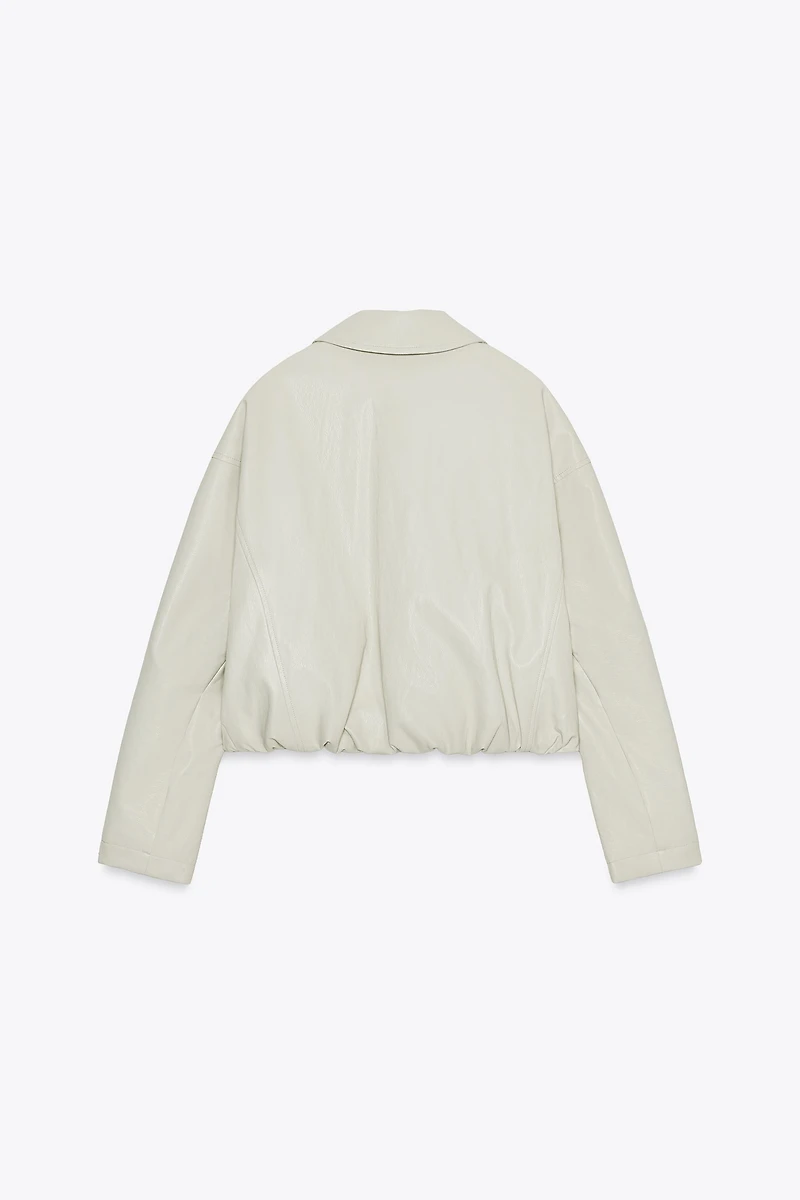 FAUX LEATHER BOMBER JACKET