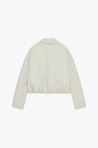 FAUX LEATHER BOMBER JACKET