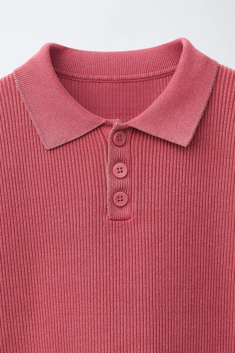 POLO CANNELÉ ACID WASH