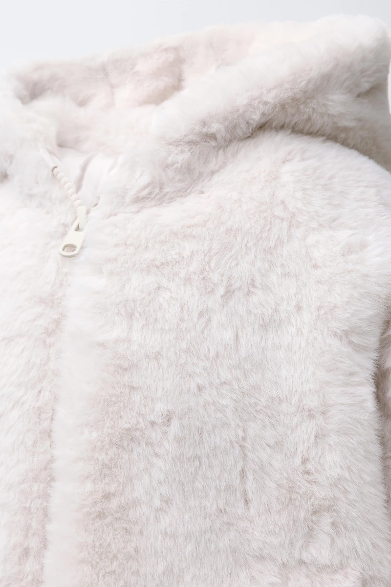FAUX FUR HOODIE JACKET