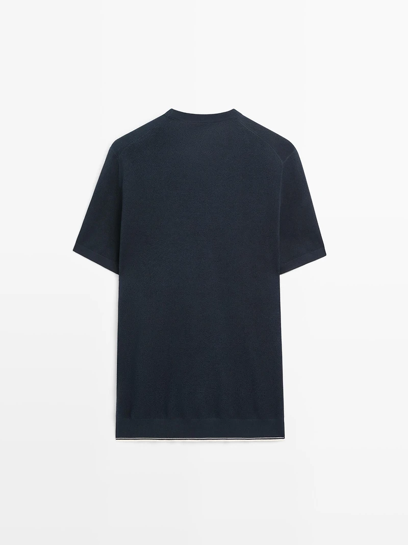 T-shirt en maille texturée à manches courtes