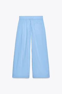 ZW COLLECTION POPLIN PLEATED PANTS
