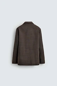 DOUBLE-BREASTED 100% WOOL SUIT JACKET