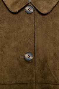 CROPPED FAUX SUEDE JACKET
