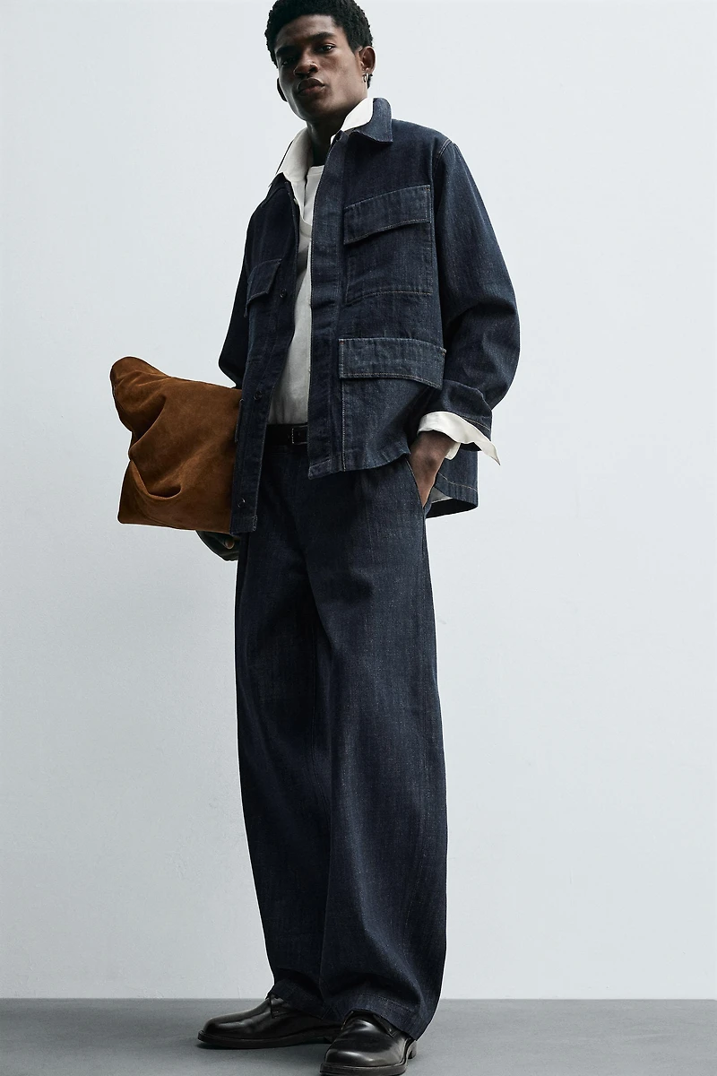 RELAXED FIT DENIM POCKET JACKET