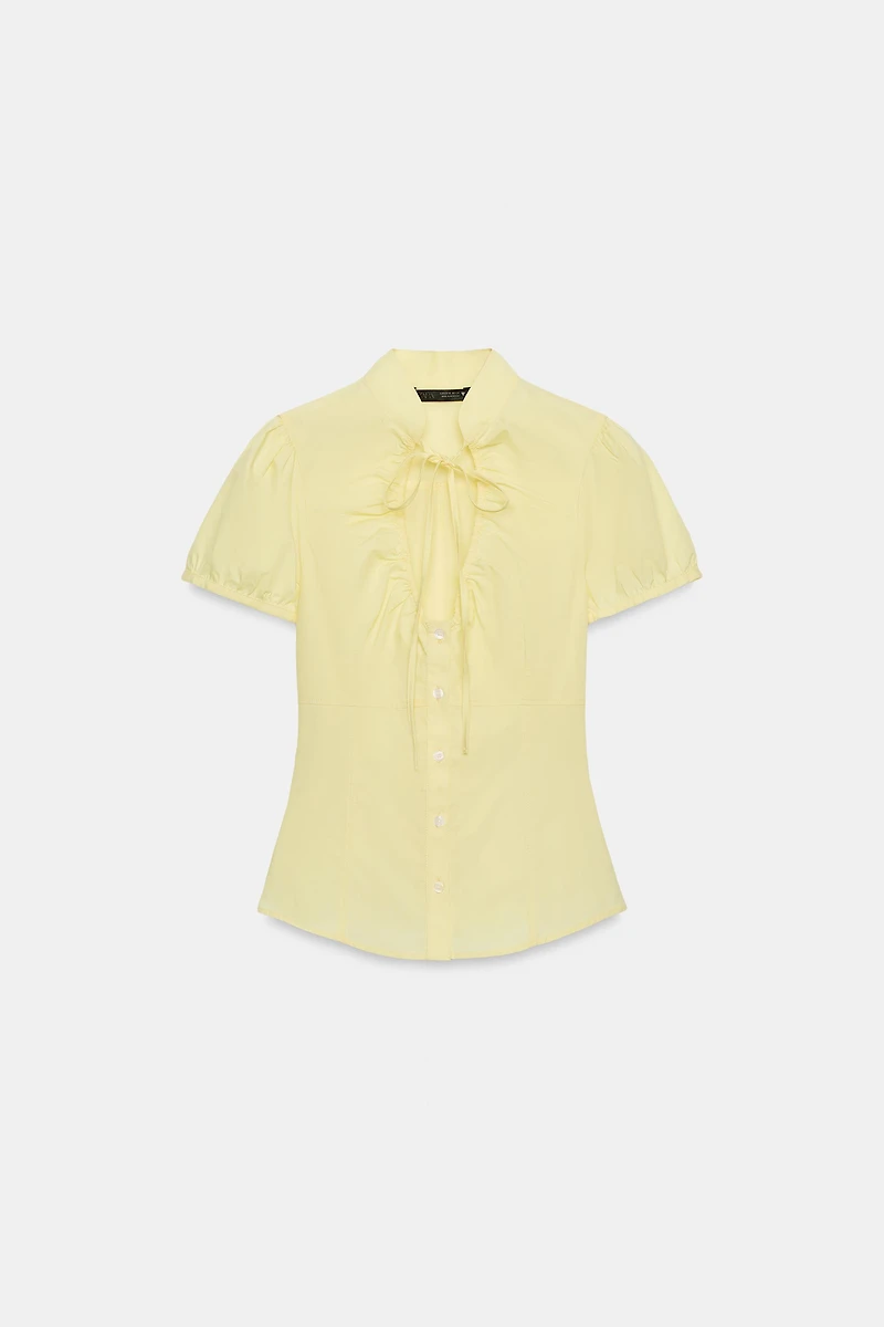 TIED POPLIN TOP