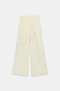 WIDE LEG PAREO PANTS WITH LACE