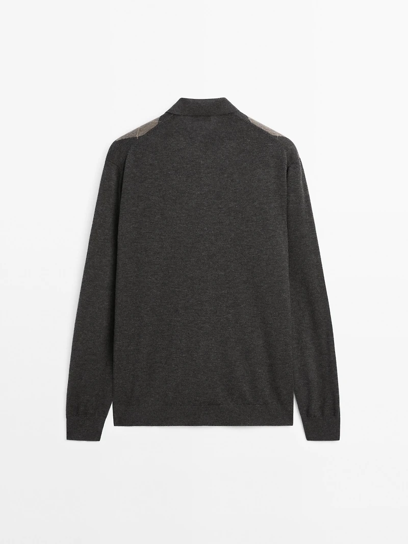 Wool blend knit cardigan