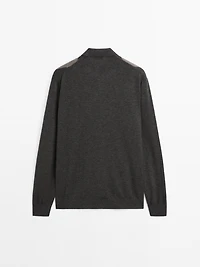 Wool blend knit cardigan