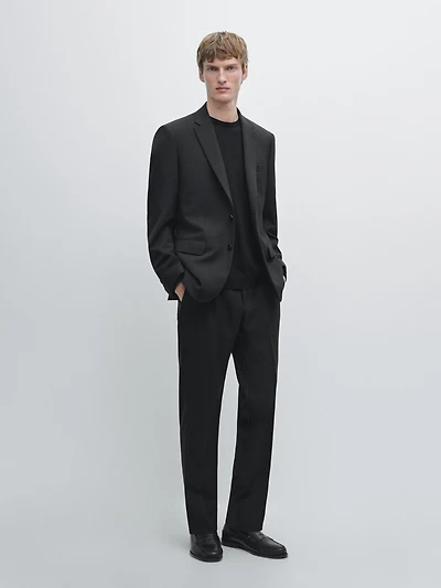 Pantalon tailleur 100 % laine