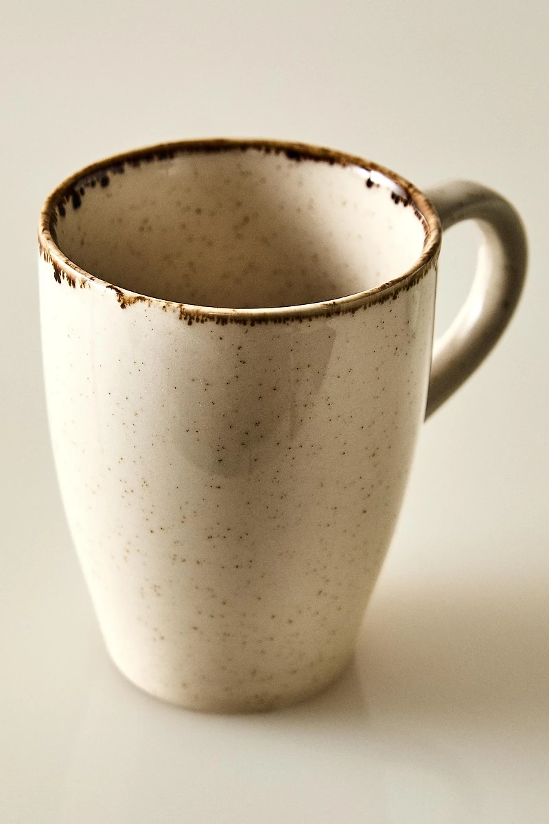 PORCELAIN MUG WITH ANTIQUE FINISH RIM