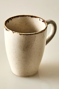 PORCELAIN MUG WITH ANTIQUE FINISH RIM