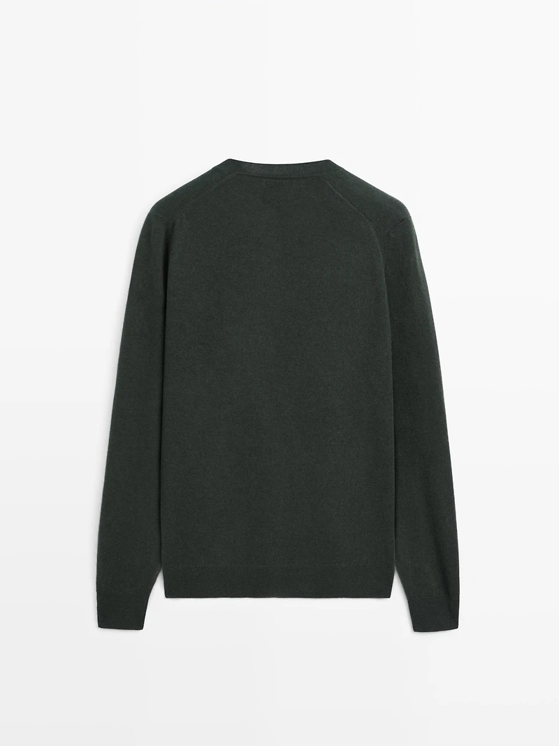 Wool blend crew neck sweater