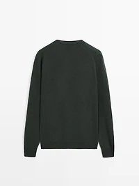 Wool blend crew neck sweater