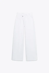 TRF HIGH-RISE WIDE LEG CROSSOVER WAIST JEANS