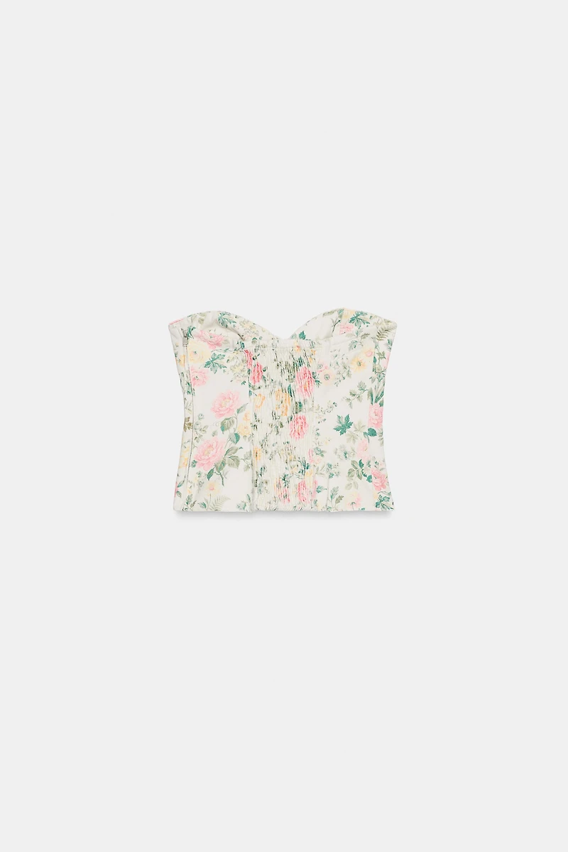 CORSET À FLEURS ET NŒUD