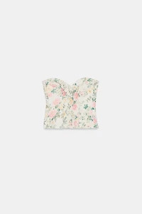 CORSET À FLEURS ET NŒUD