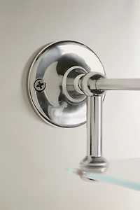METAL AND GLASS BATHROOM SHELF