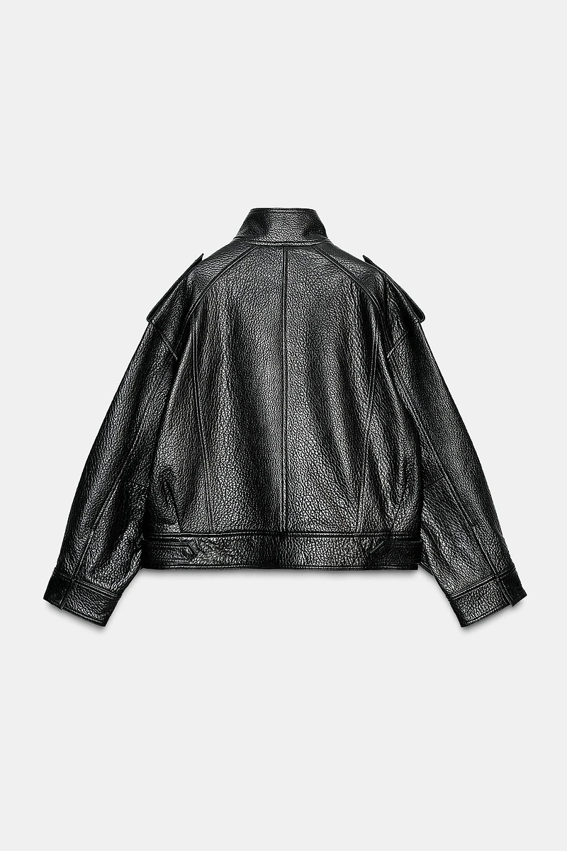 LEATHER BOMBER JACKET ZW COLLECTION LIMITED EDITION