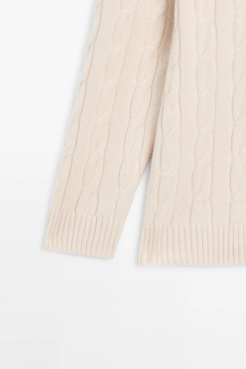 100% cashmere cable-knit sweater