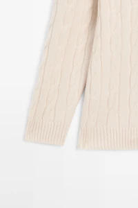 100% cashmere cable-knit sweater